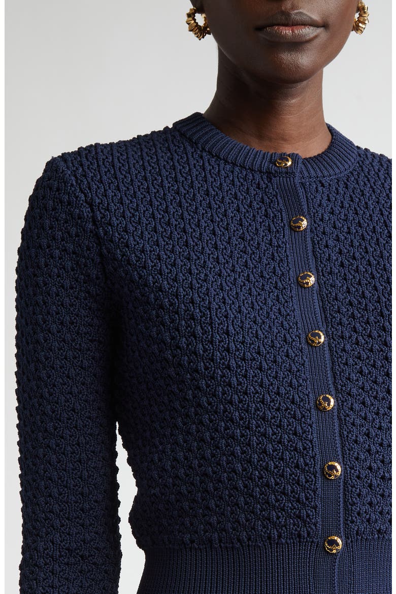 Re-Edition Textured Knit Cardigan, Alternate, color, MIDNIGHT