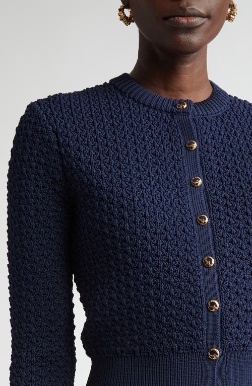 St John St. John Collection Re-edition Textured Knit Cardigan In Midnight