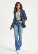 Betabrand Signature Mid Rise Stretch Denim Bootcut Jeans