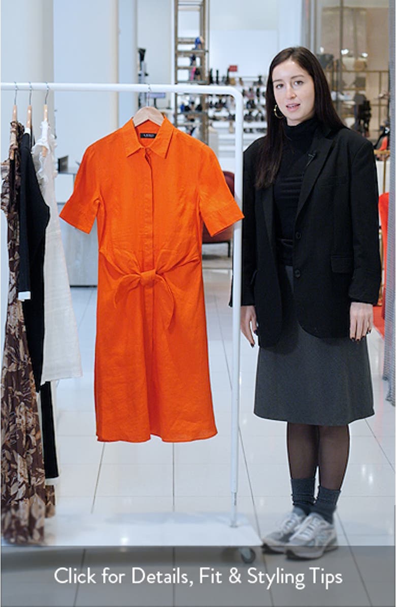 Front Tie Linen Shirtdress, sales video thumbnail