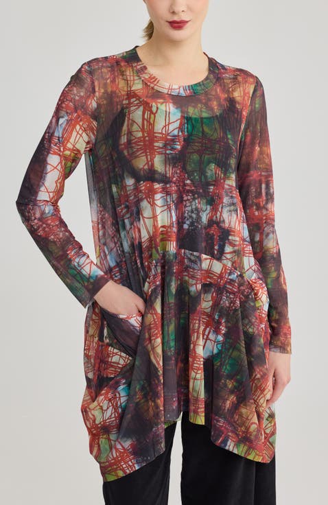 Clemence Printed Mesh Tunic