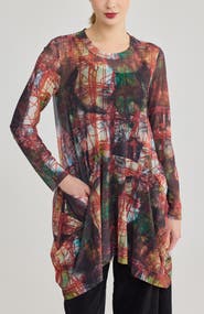 LUUKAA Clemence Printed Mesh Tunic