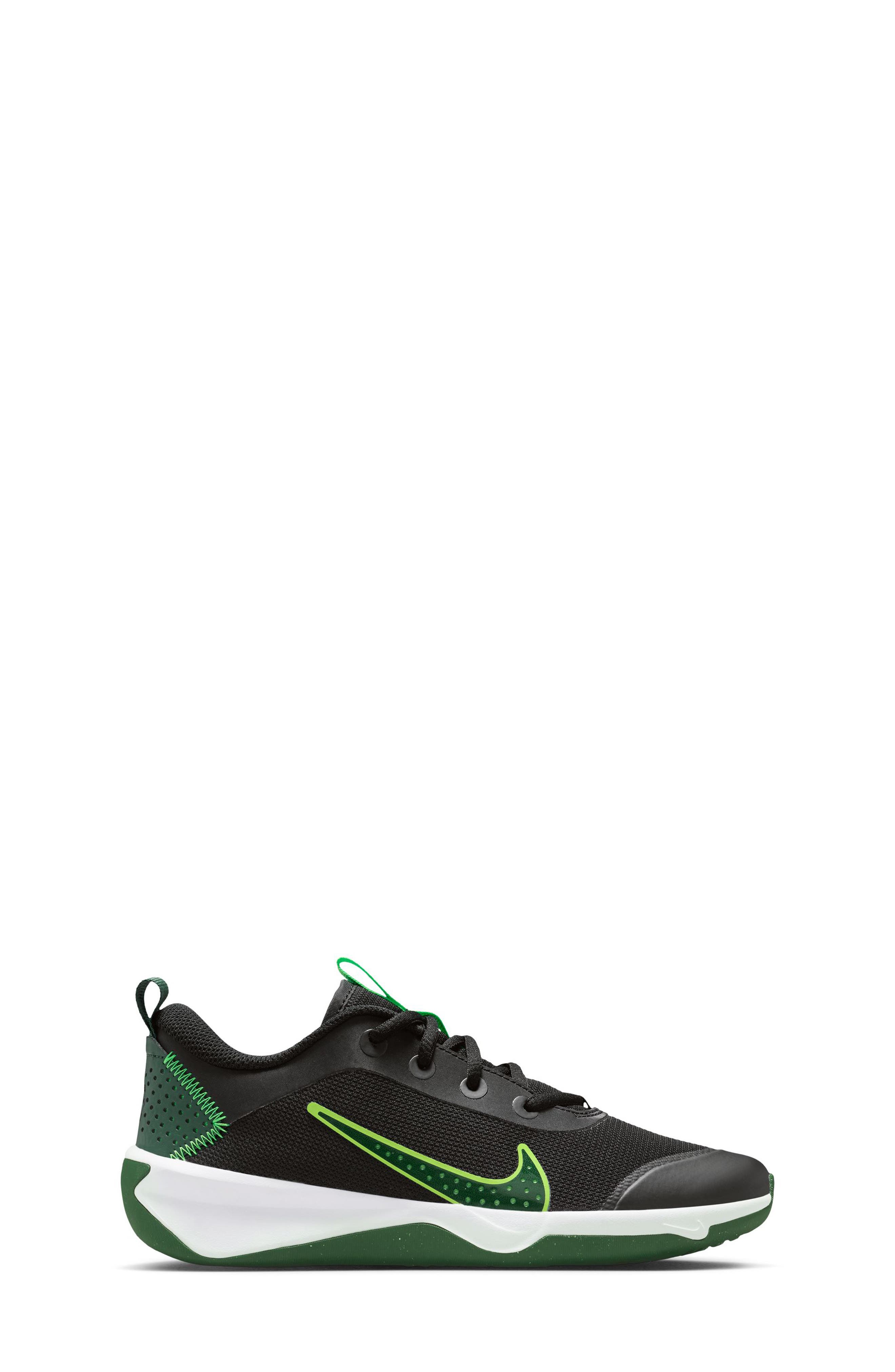 Nike Kids' Omni Multi-Court Sneaker, Alternate, color, Black/ Fir/ Green Strike