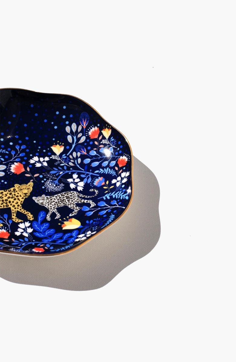 Jessie Zhao New York Night Amazon Rainforest Fine Bone China Side Plate, Alternate, color, Blue