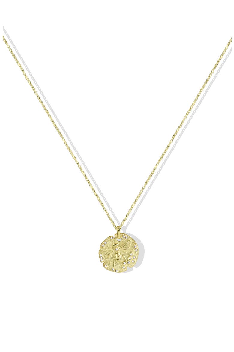 Bee Medallion Necklace, Alternate, color, GOLD