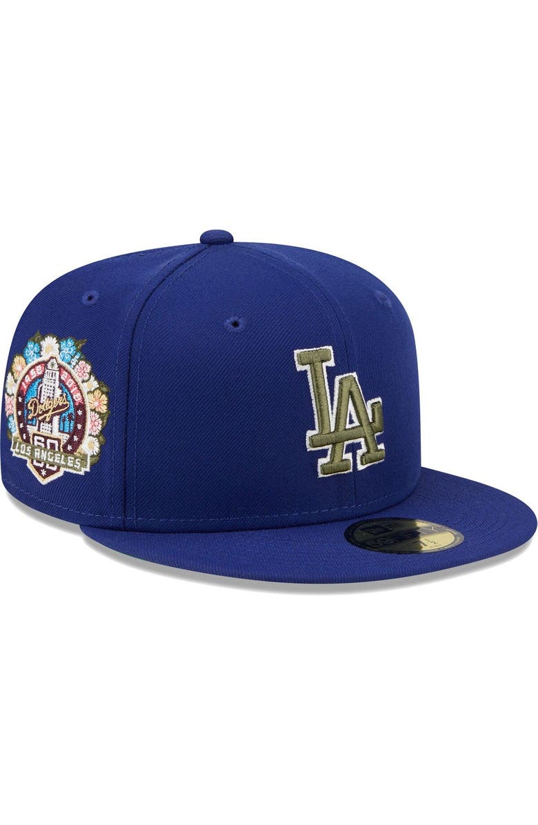 New Era Men's New Era Royal Los Angeles Dodgers 60th Anniversary Spring Training Botanical 59FIFTY Fitted Hat, Main, color, Royal