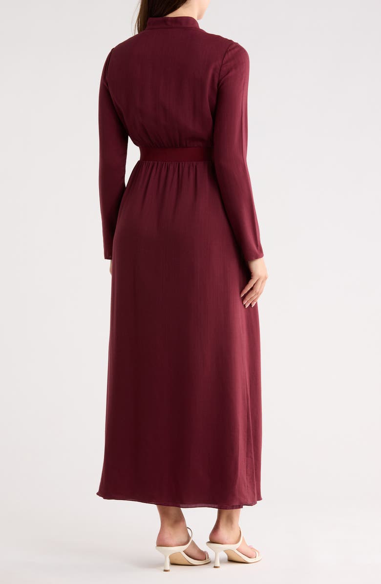 Longchamp Stripe Wool Maxi Dress, Alternate, color, Burgundy