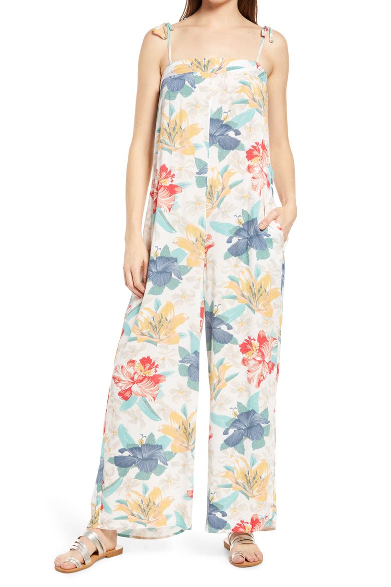 Elliot Tie Shoulder Cami Jumpsuit, Main, color, WHITE