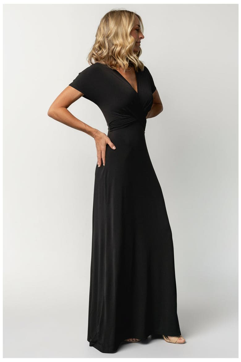 Annaeli Cross Front Maxi Dress, Alternate, color, Black