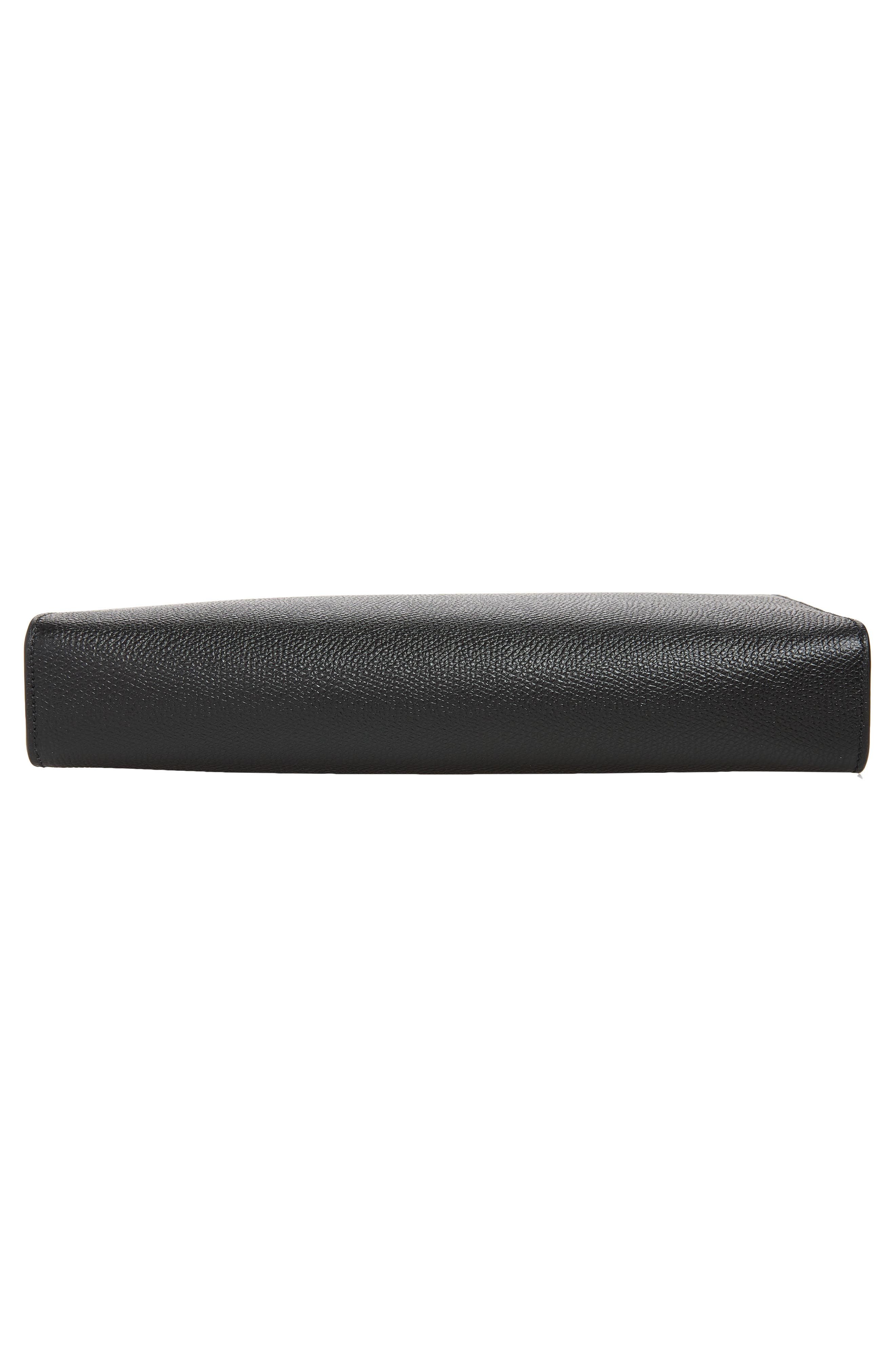 VLOGO Leather Zip Pouch, Alternate, color, BLACK