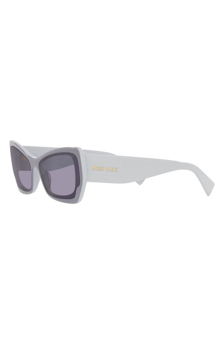 Miu Miu 60mm Irregular Sunglasses, Alternate, color, Light Blue / Grey