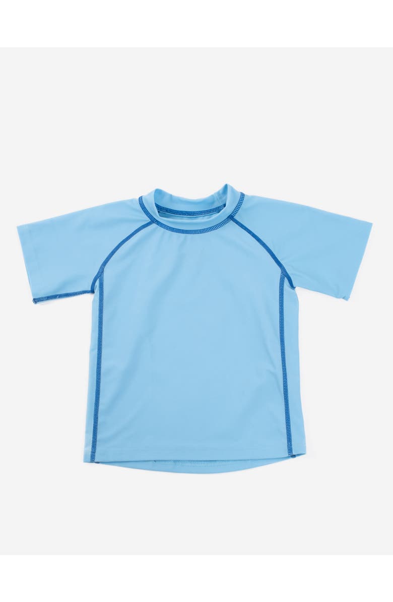 Leveret Kids Short Sleeve Rash Guard, UPF 50+ Swim Shirt, Main, color, Light Blue