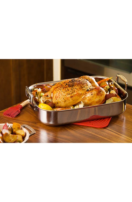 Le Creuset Classic Rectangular Roasting Pan & Rack In Silver