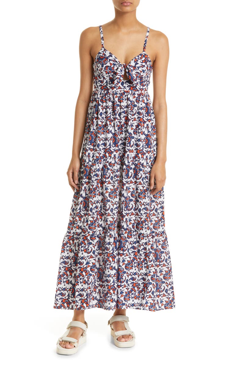 XÍRENA Cutout Cotton Sundress, Main, color, 