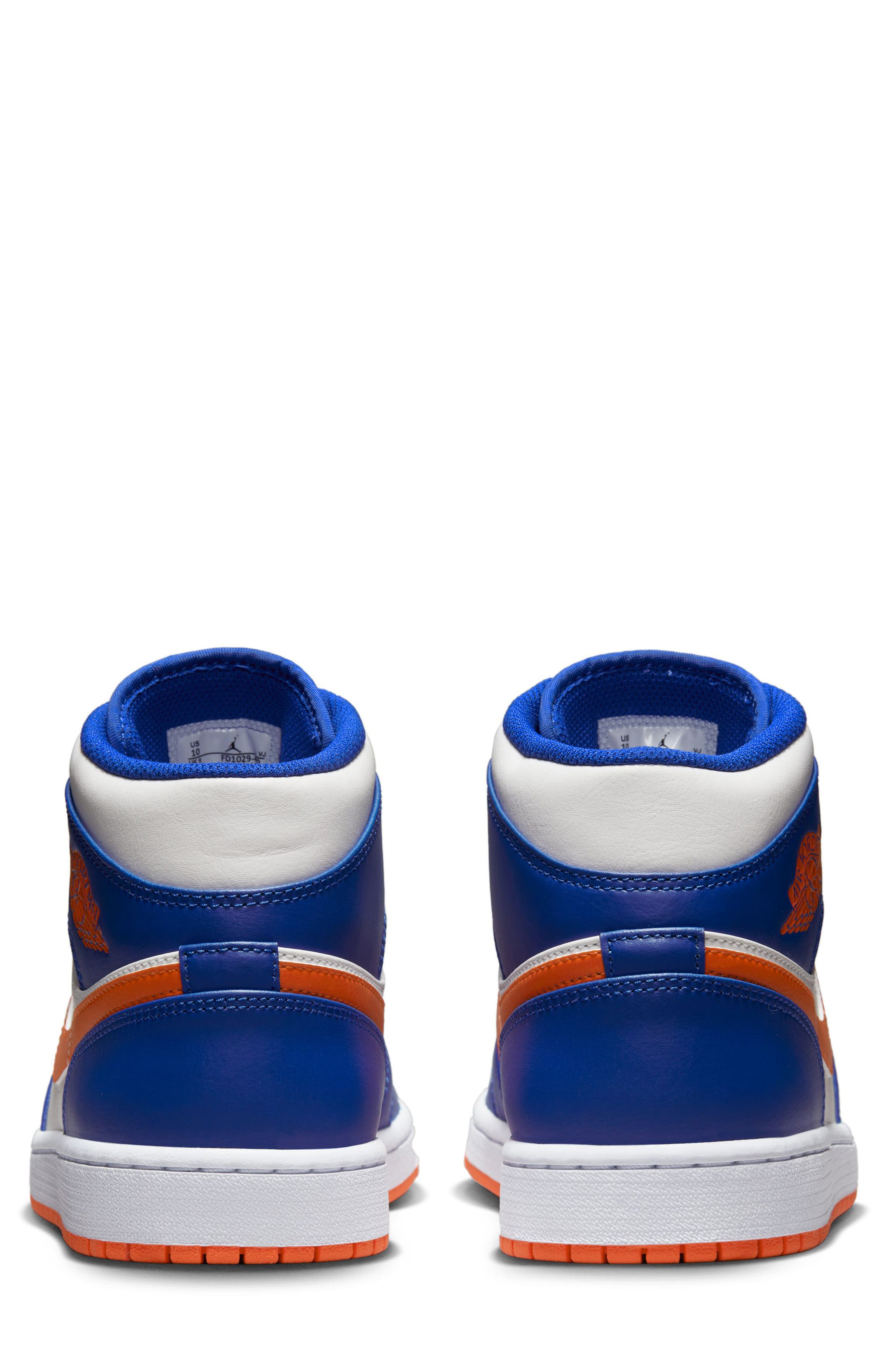 Jordan Air Jordan 1 Mid Sneaker, Alternate, color, Game Royal/ Orange/ White