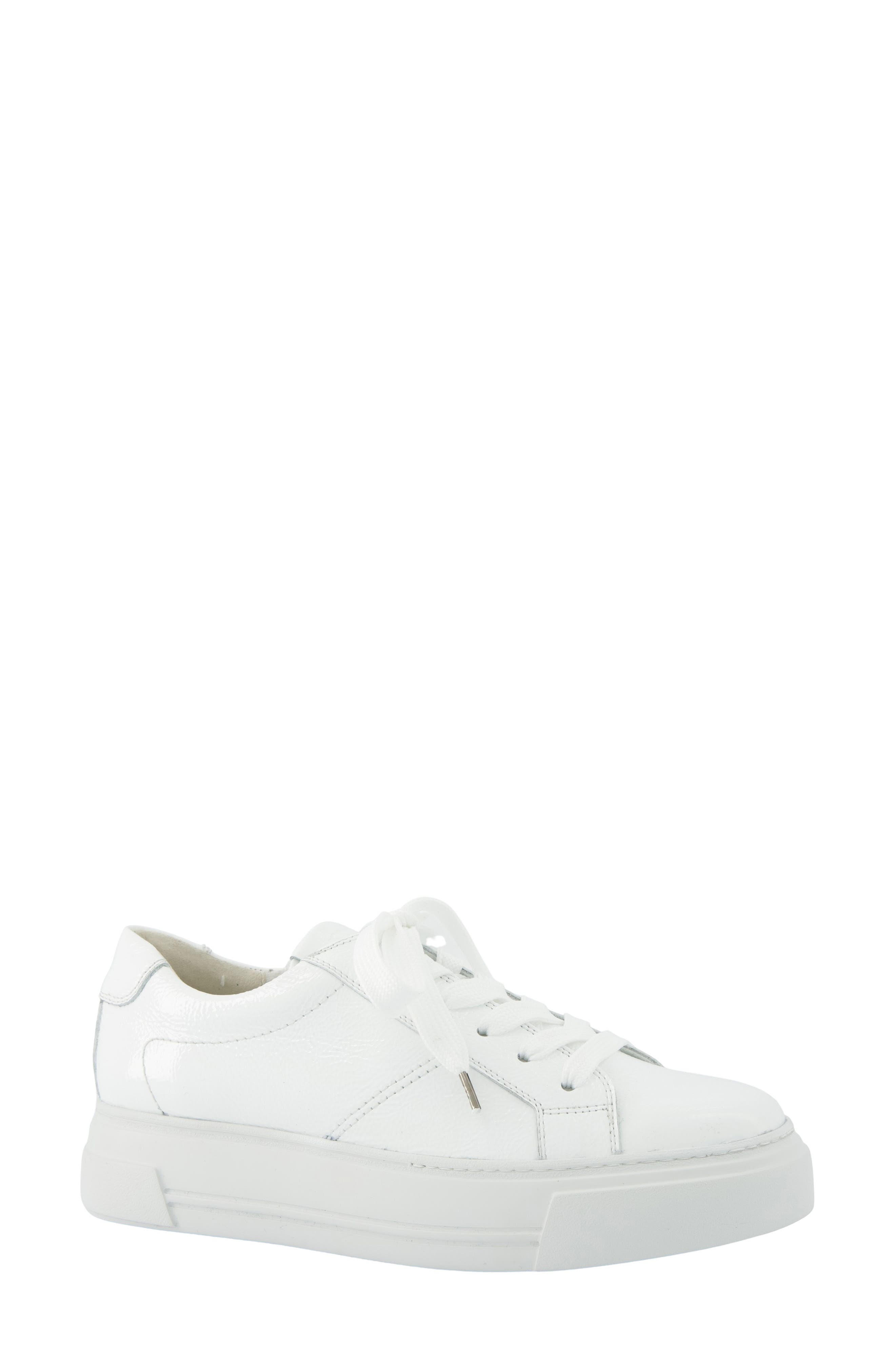 Paul Green Dumont Sneaker, Main, color, White Crinkled Patent