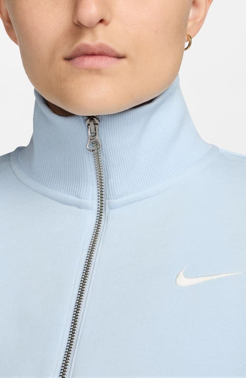 Nike Sportswear Phoenix Fleece Crop Sweatshirt In Blue Tint/sail