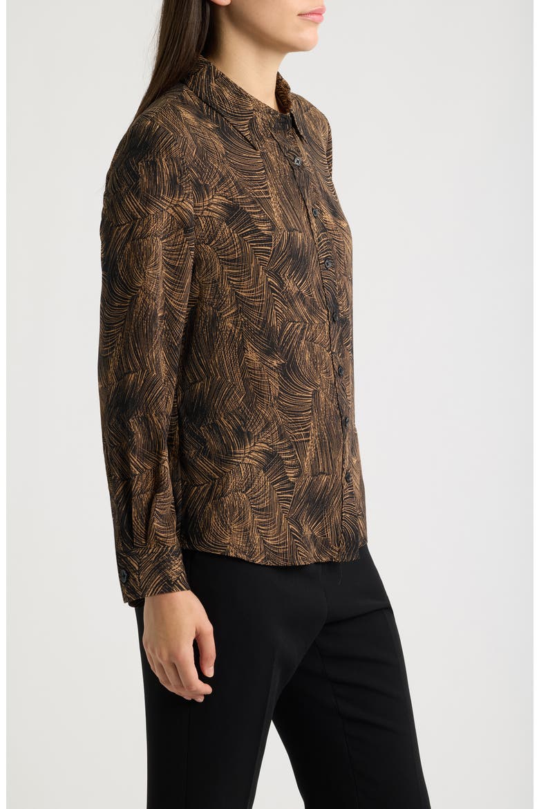 Printed Long Sleeve Utility Shirt, Alternate, color, VICUNA/ ANNE BLACK