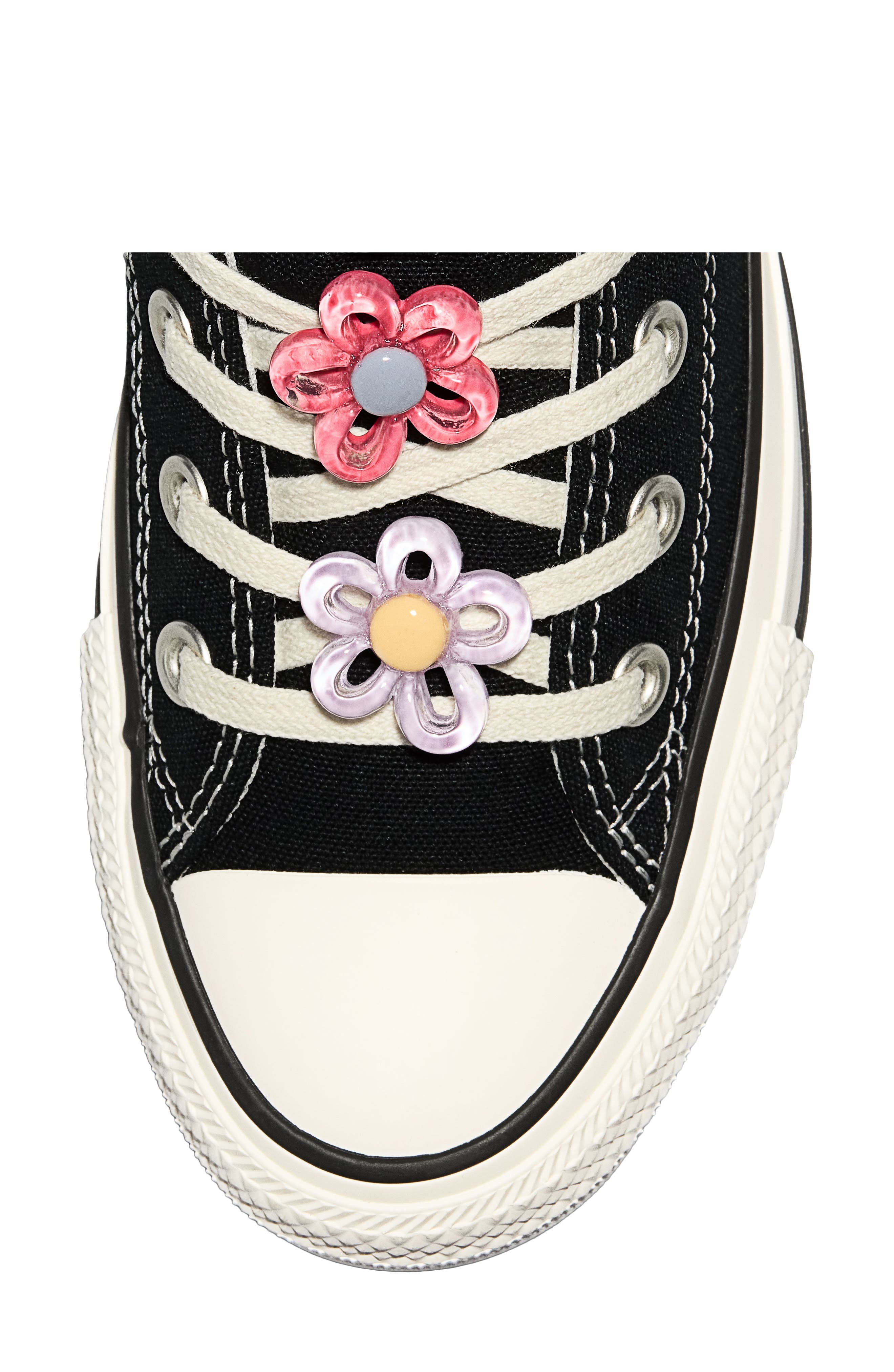 Chuck Taylor® All Star® Floral Charm High Top Sneaker, Alternate, color, BLACK/ EGRET/ CHERRY BALM