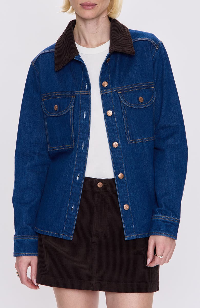Pistola Corduroy Collar Denim Jacket, Main, color, Infinity