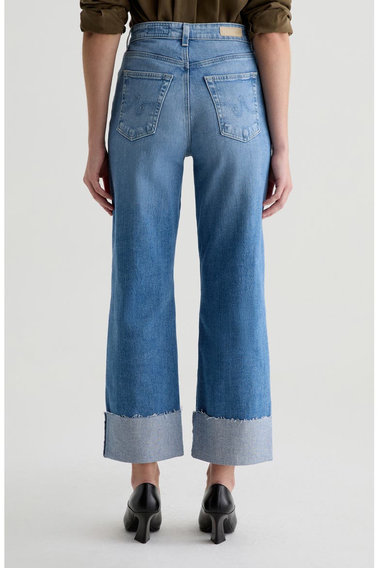 Kora Cuffed Raw Hem High Waist Ankle Wide Leg Jeans, Alternate, color, SINCERELY