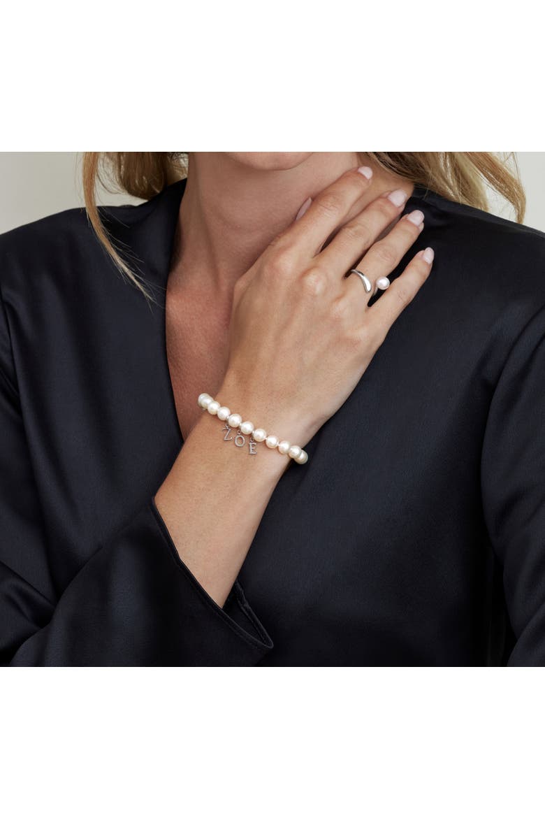 7.5-8.5mm White Freshwater Pearl Bracelet - Premier AAAA Quality, Alternate, color, White Pearls