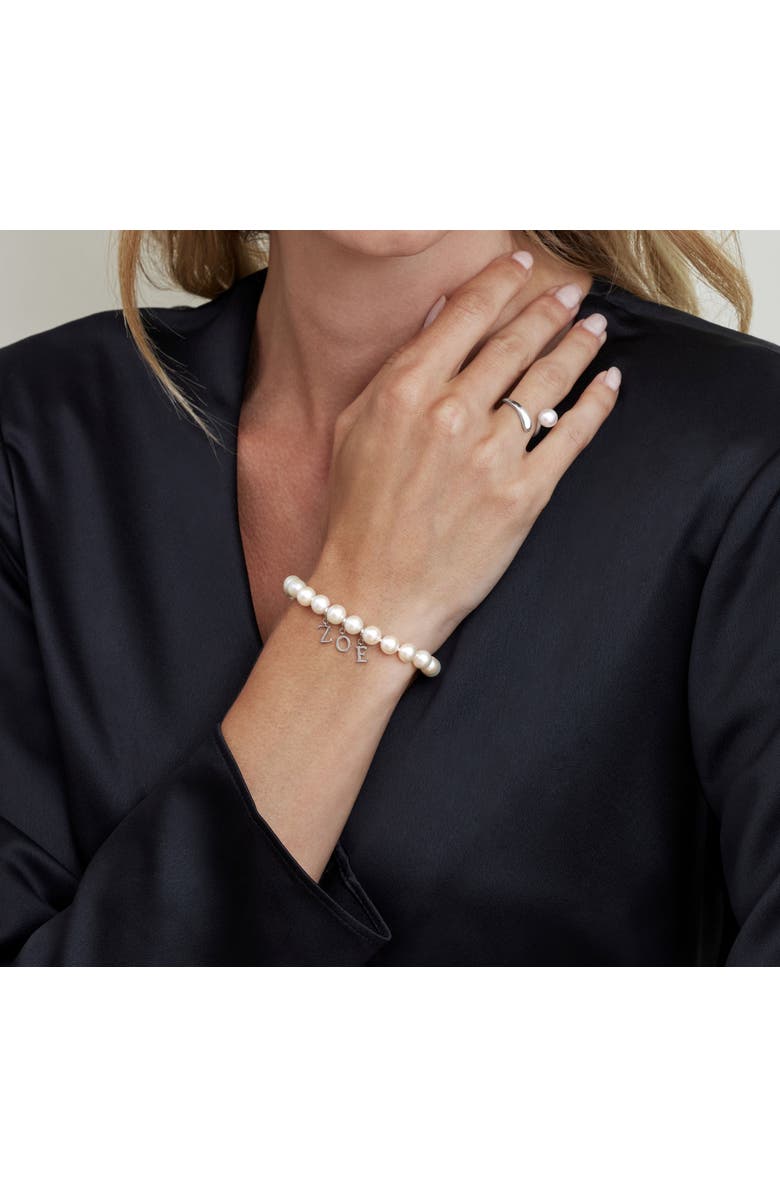 The Pearl Source Freshwater Pearl Bracelet 7.5-8.5mm, Alternate, color, White Pearl - Gabriella Clasp