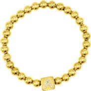 Adornia Crystal Initial Stretch Bracelet