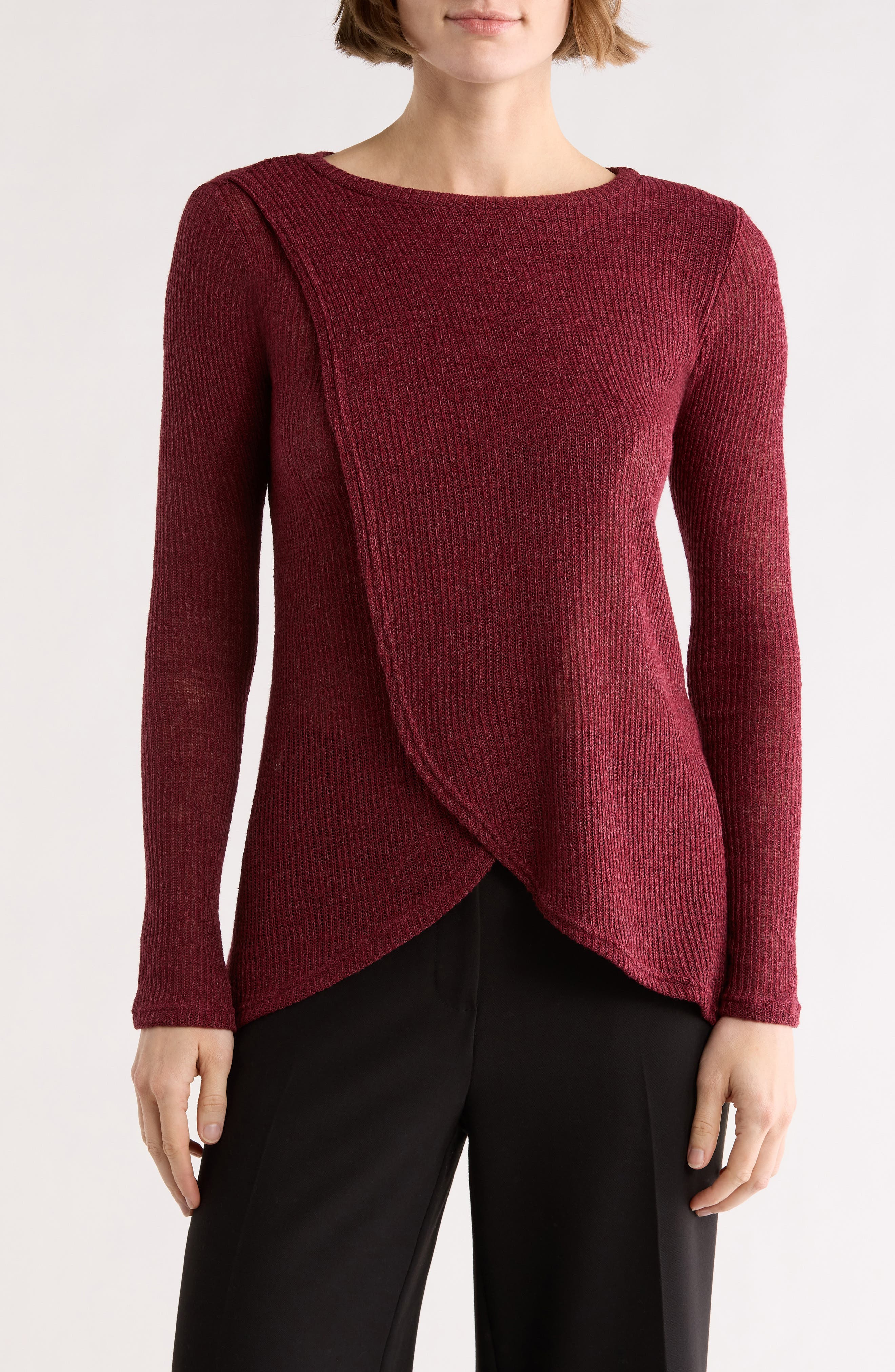 Long Sleeve Cross Hem Top - image 3