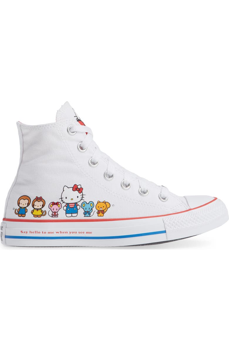 Converse Chuck Taylor<sup>®</sup> All Star<sup>®</sup> Hello Kitty High Top Sneaker, Alternate, color,