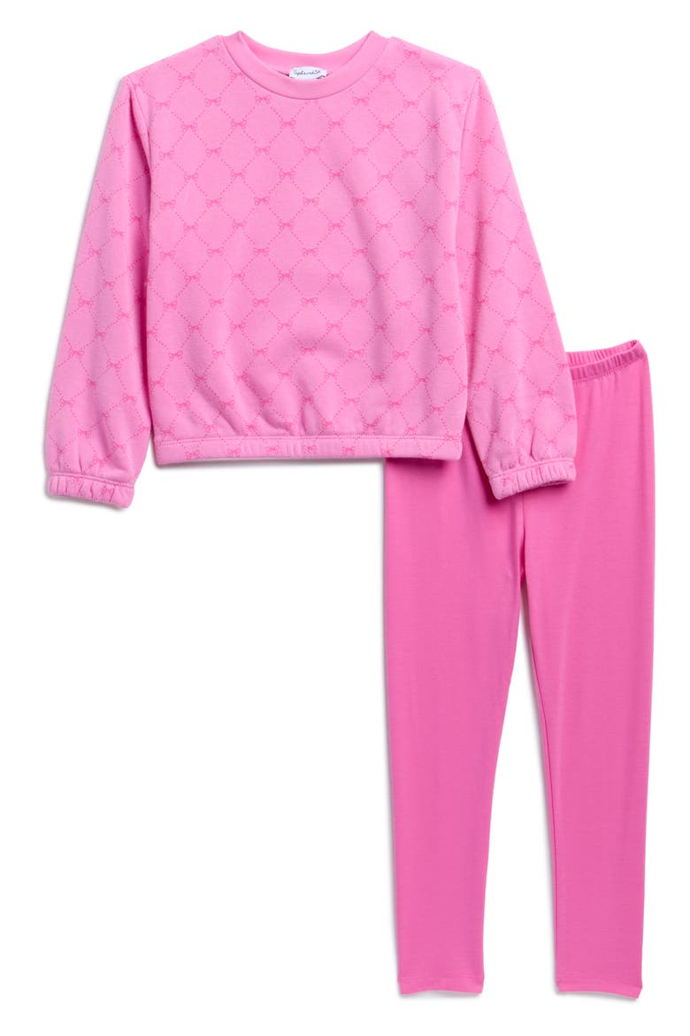 Kids' Little Bow Sweatshirt & Joggers Set, Main, color, PINK MULTI