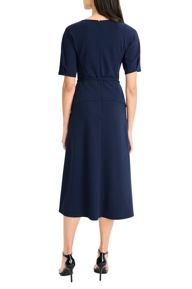 Belted Midi Dress, Alternate, color, NAVY BLAZER