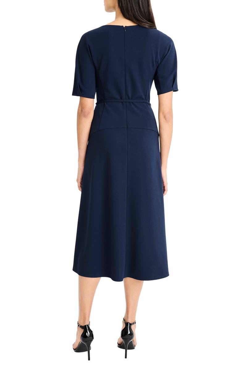 Maggy London Belted Midi Dress, Alternate, color, Navy Blazer