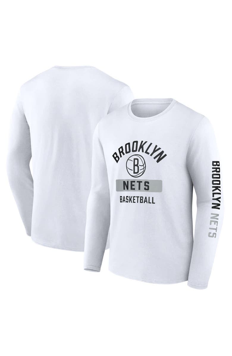 FANATICS Men's Fanatics  White Brooklyn Nets Long Sleeve T-Shirt, Alternate, color, White