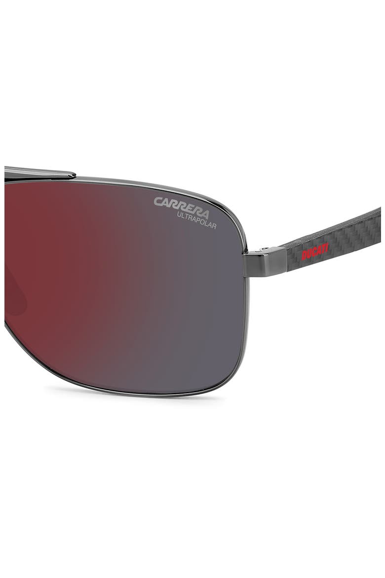 Carduc 022\/S 60mm Polarized Rectangular Sunglasses, Alternate, color, DARK RUTHENIUM BLACK
