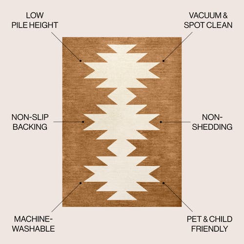 Jonathan Y Chayton Minimalist Geometric Machine-washable Area Rug In Brown