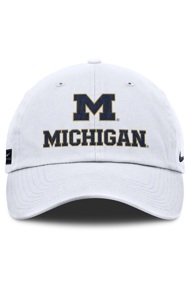 Nike Men's Nike White Michigan Wolverines 2025 Sideline Club Adjustable Hat, Alternate, color, 