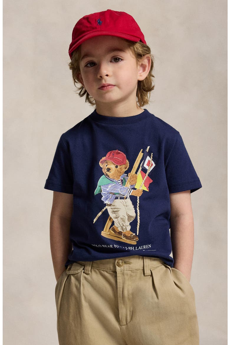 Kids' Polo Bear Cotton Graphic T-Shirt, Alternate, color, NEWPORT NAVY