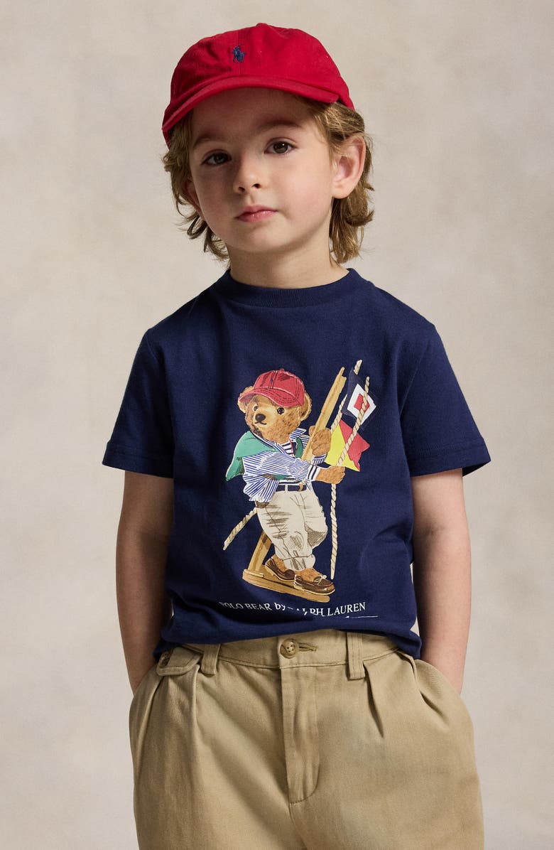 Polo Ralph Lauren Kids' Polo Bear Cotton Graphic T-Shirt, Alternate, color, Newport Navy