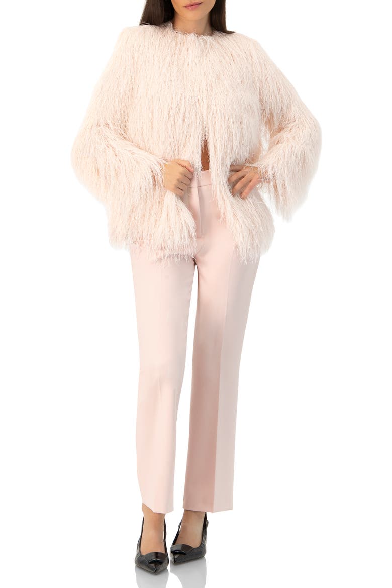 Fringe Coat with Snap Closures, Alternate, color, Dusty Pink