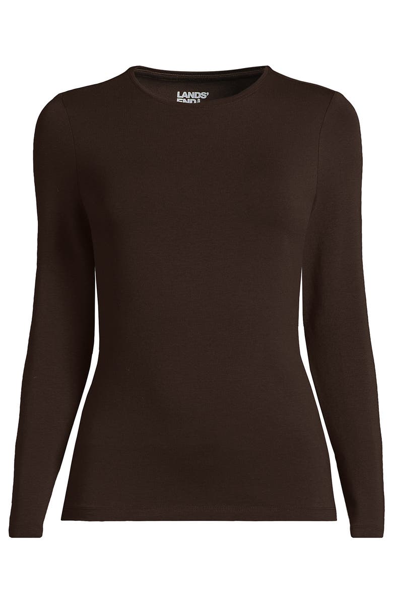 Lands' End Plus Size Lightweight Jersey Skimming Long Sleeve Crew Neck T-shirt, Alternate, color, 