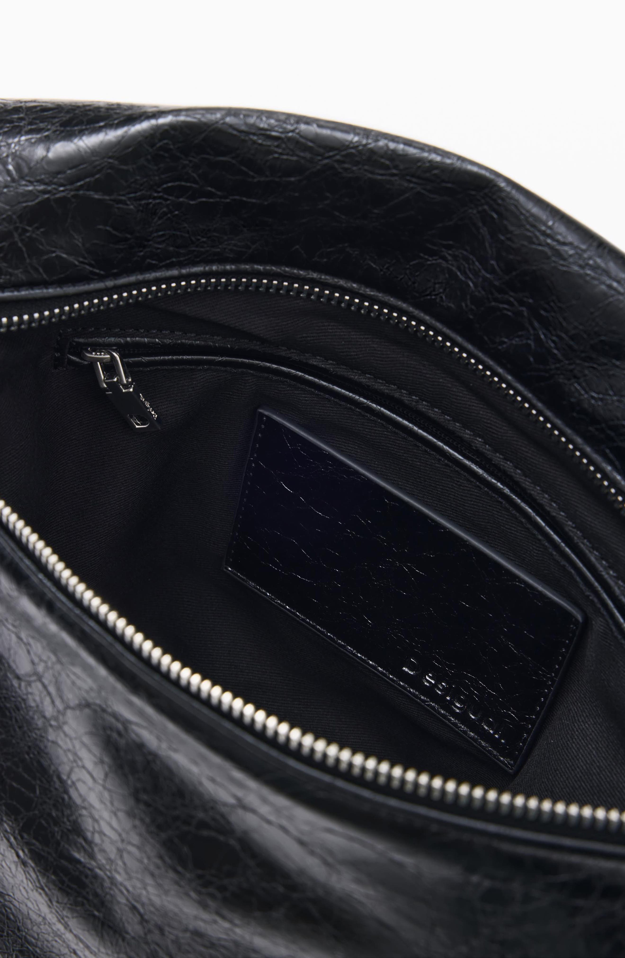 Medium Faux Leather Backpack, Alternate, color, BLACK