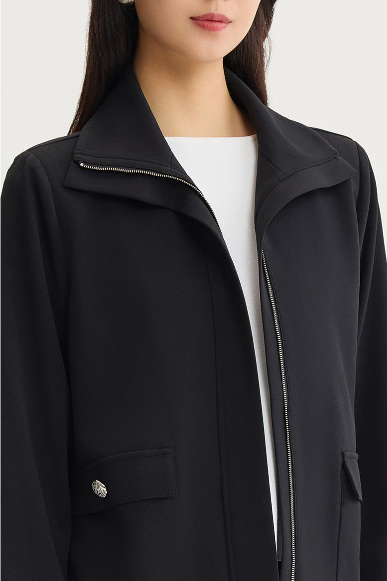 Stretch Deco Crepe Sport Jacket, Alternate, color, Black