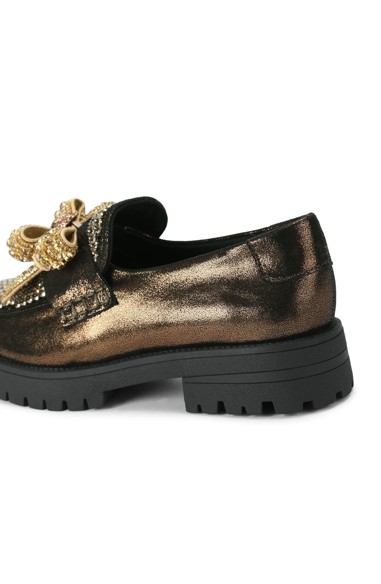 Crystal Bow Platform Loafer, Alternate, color, RUST/ COPPER