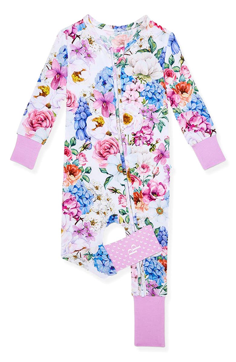 Posh Peanut Cynthia Floral Fitted Convertible Footie Pajamas, Main, color, 