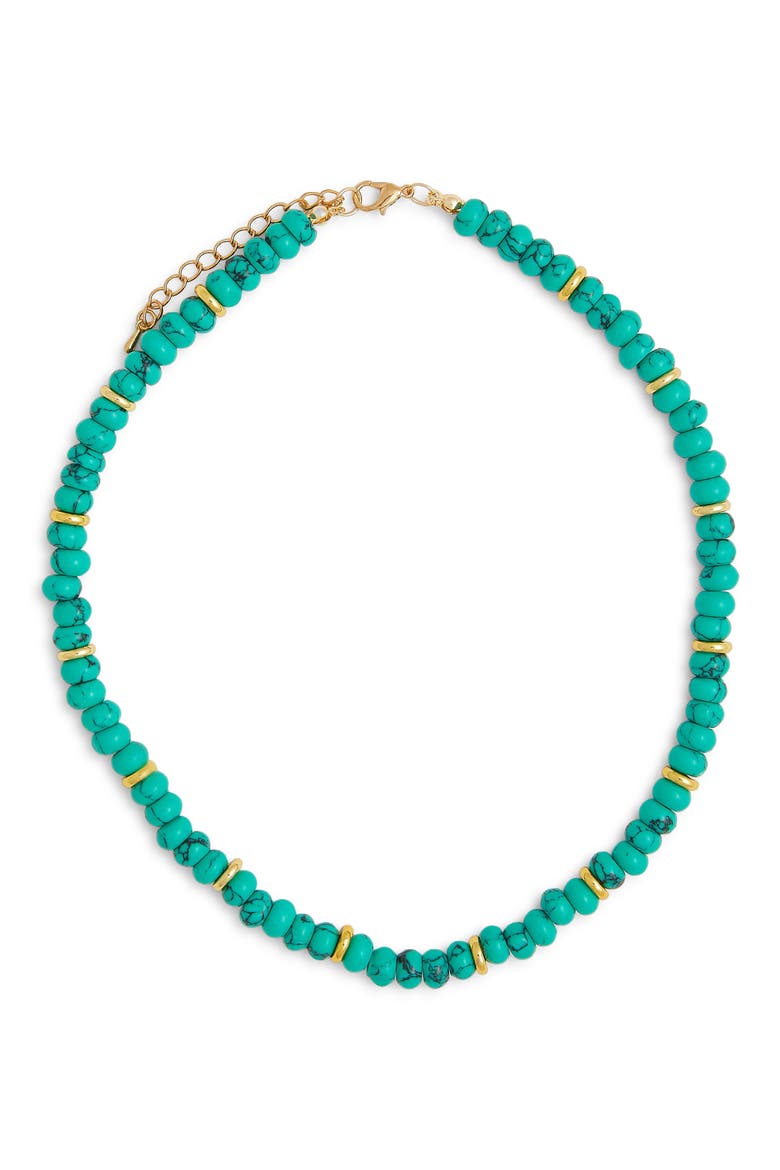 Elfie Stone Necklace, Main, color, TURQUOISE
