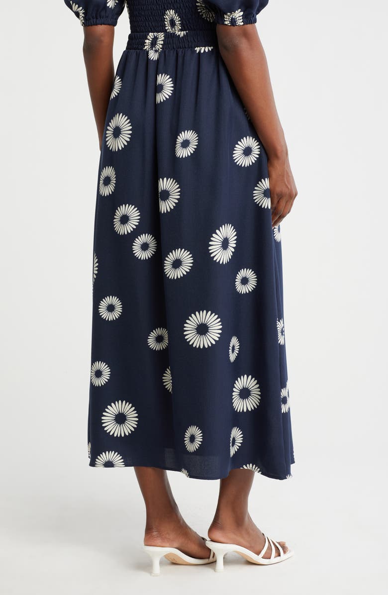 Bobeau A-Line Maxi Skirt, Alternate, color, Navy/Antq Wht Daisy