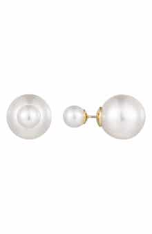 Adornia Faux Pearl Front/Back Stud Earrings