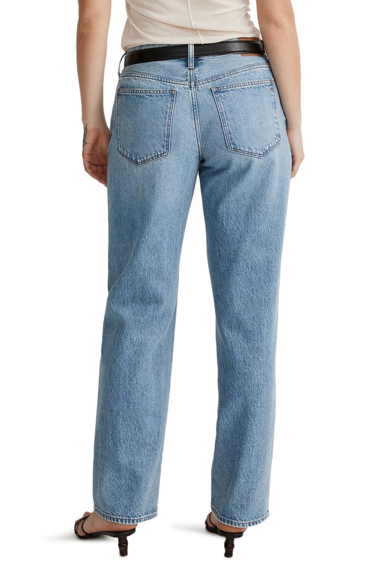 Madewell Low Rise Ripped Baggy Straight Leg Jeans, Alternate, color, 