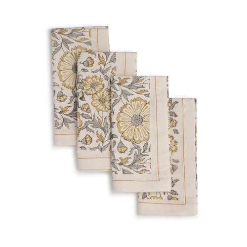 Sustainable Threads Hand Block Printed Napkins In Multi